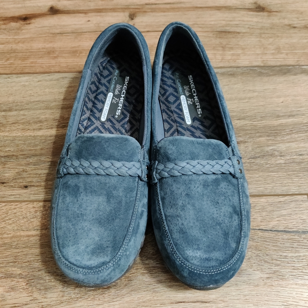 Skechers Suede Slip-On Shoes - Bikers- Melbourne size 9.5